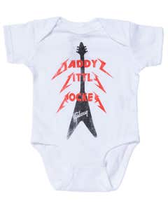 Gibson Daddys Little Rocker Fly V Onesie White
