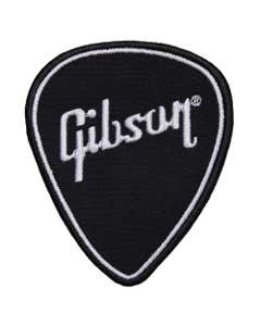 Gibson Guitar Pick Patch Black with White Logo