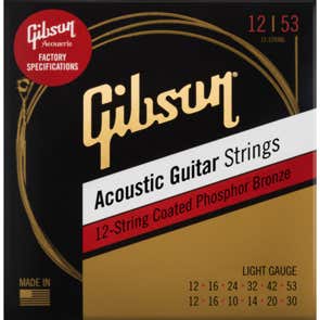 Gibson SAG-PB12L Phosphor Bronze Acoustic Strings, 12-String Light .012