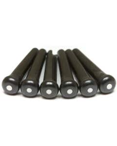 Graph Tech PP-2122-00 TUSQ Bridge Pins Black With White Inlay