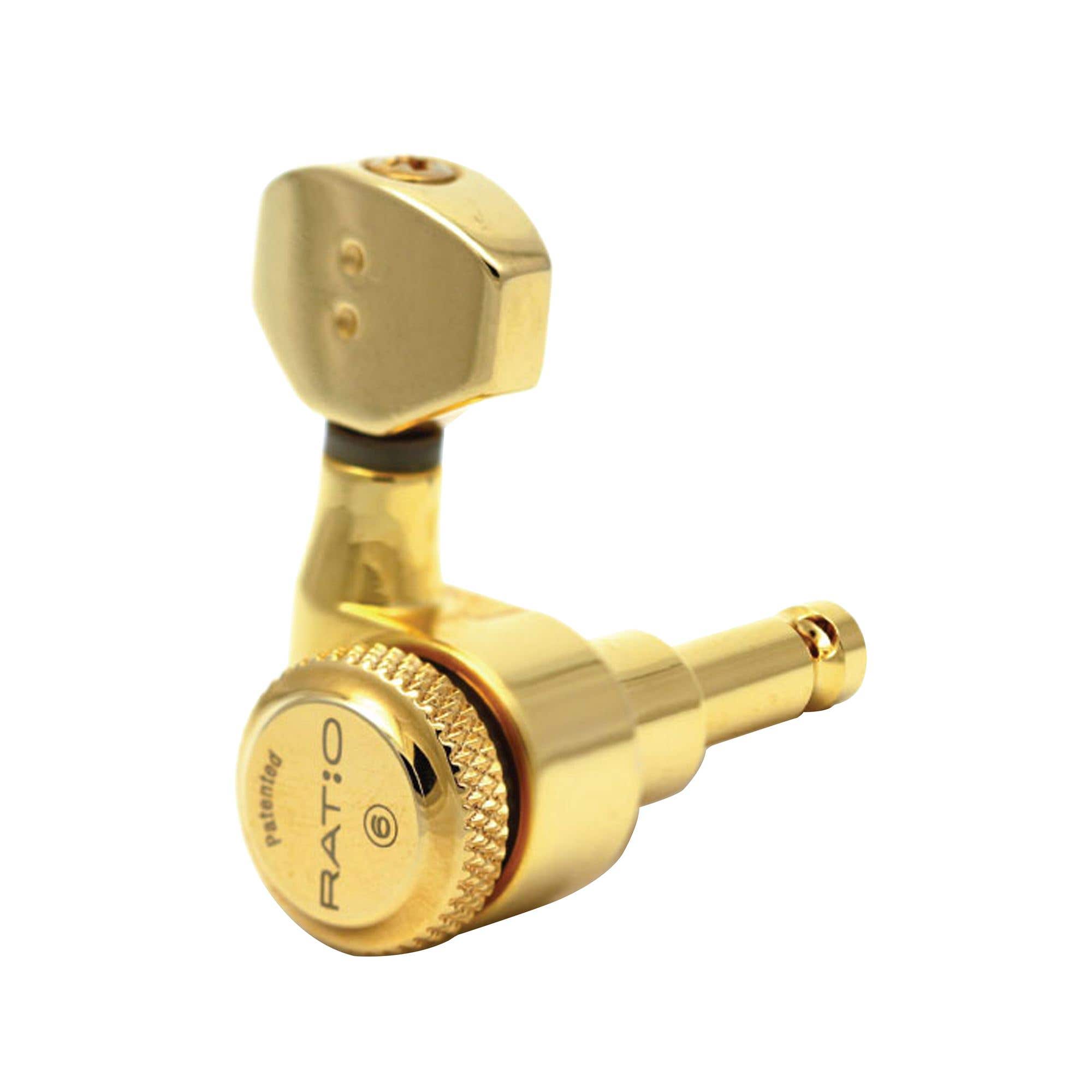 Graph Tech Ratio Locking Electric Guitar Tuners 6 In-Line Gold