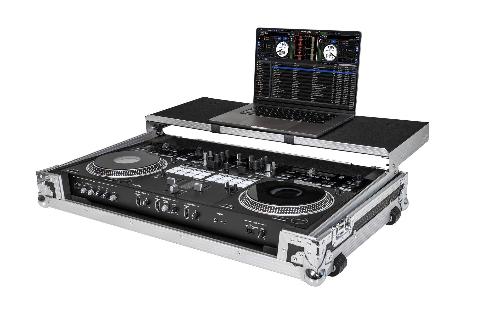 Headliner Flight Case with Laptop Platform and Wheels for DDJREV7