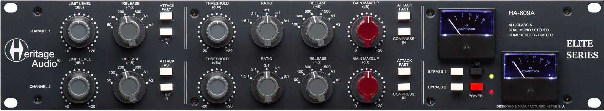 Heritage Audio HA-609A Dual Mono Stereo Compressor Limiter