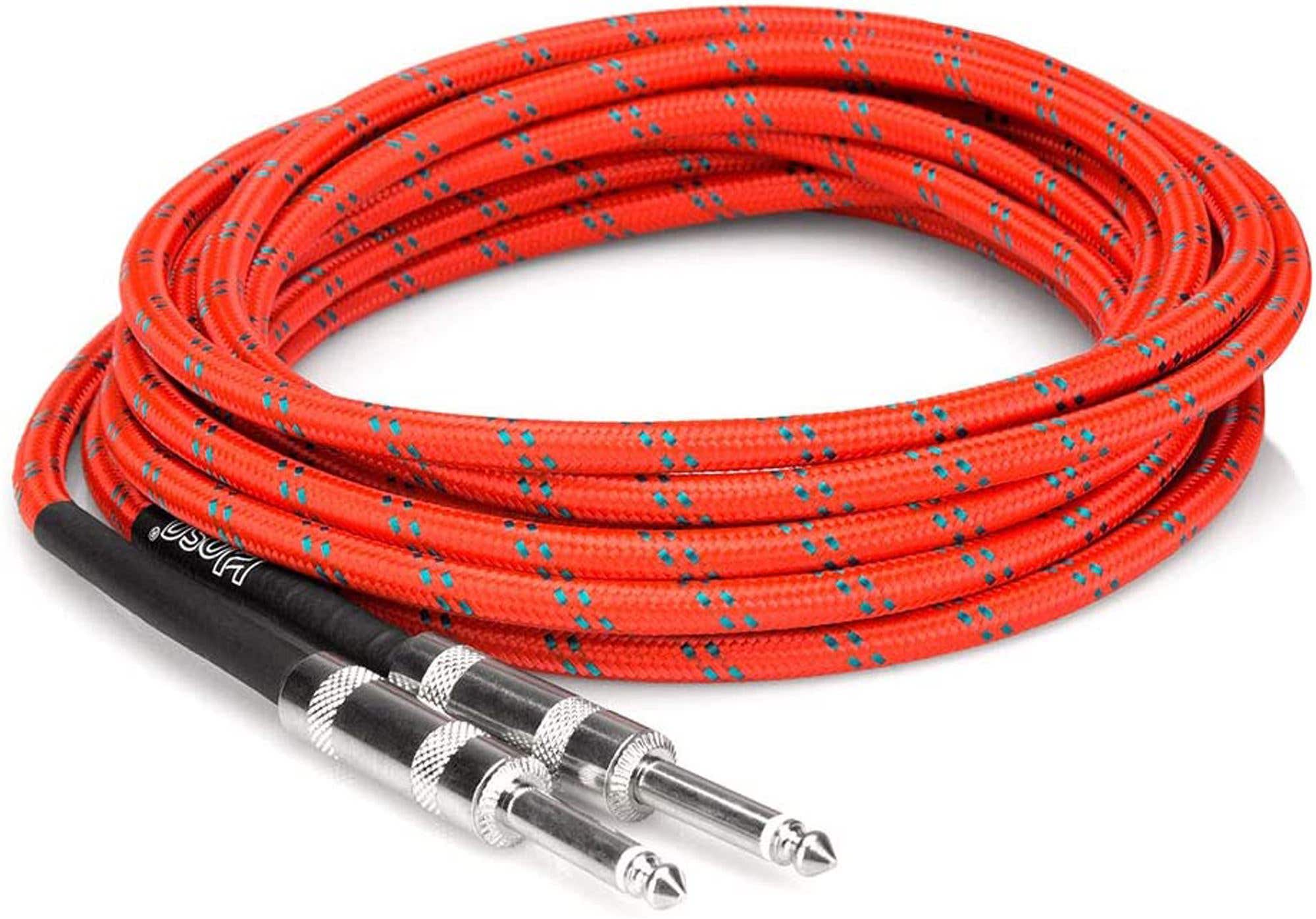 Hosa 3GT-18C3 Cloth Guitar Cable Red Green