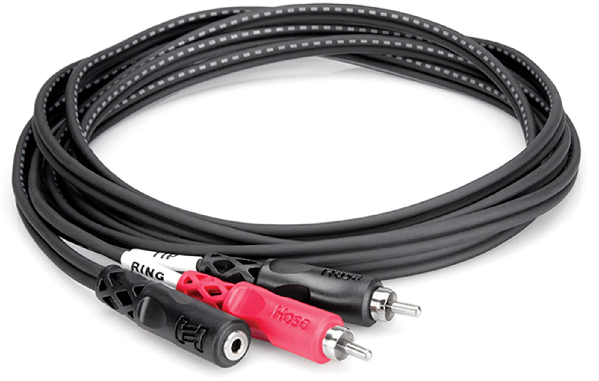 Hosa CFR210 Stereo Breakout 3.5mm TRS Female to Dual RCA