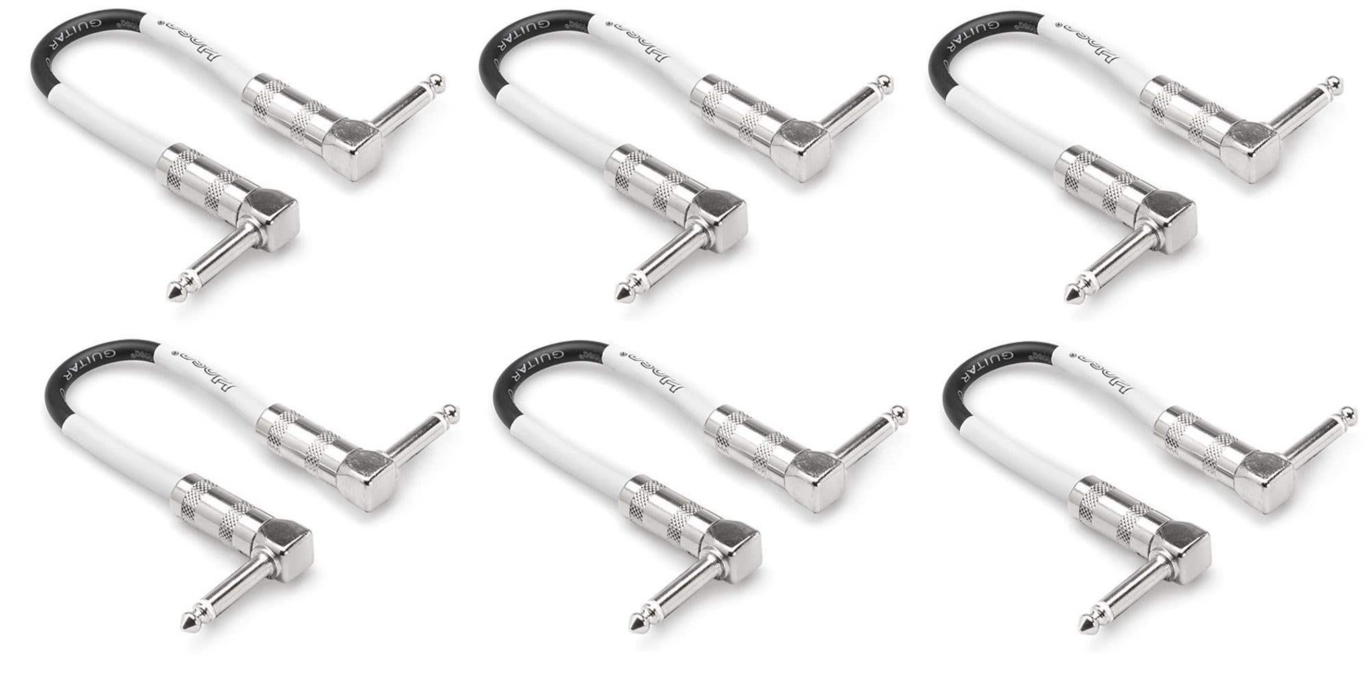 Hosa CPE606 Guitar Patch Cable Right Angle 6 Inch 6 Pack