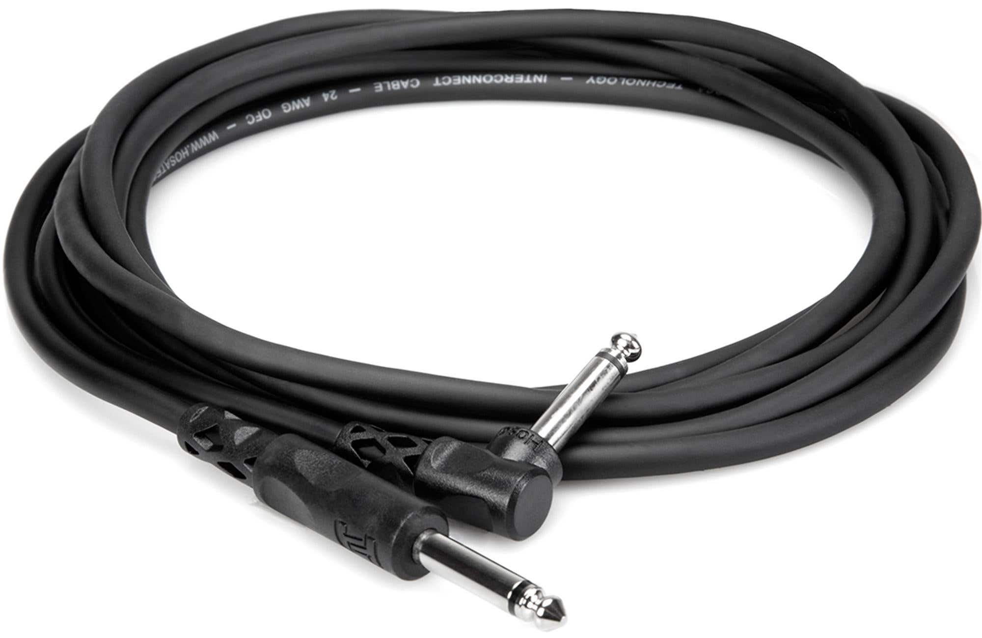 Hosa CPP-110R Unbalanced 1/4" TS to Right-angle 1/4" TS 10'