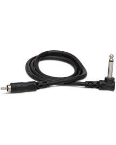 Hosa CPR-103R Unbalanced Interconnect Cable Right-angle 1/4 inch TS to RCA