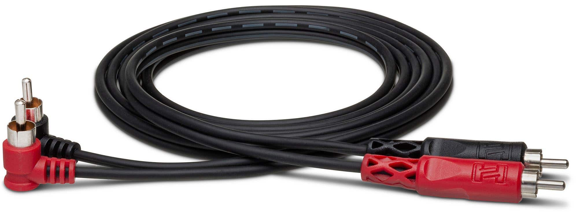 Hosa CRA-202R Stereo Interconnect Dual RCA to Dual Right-angle RCA