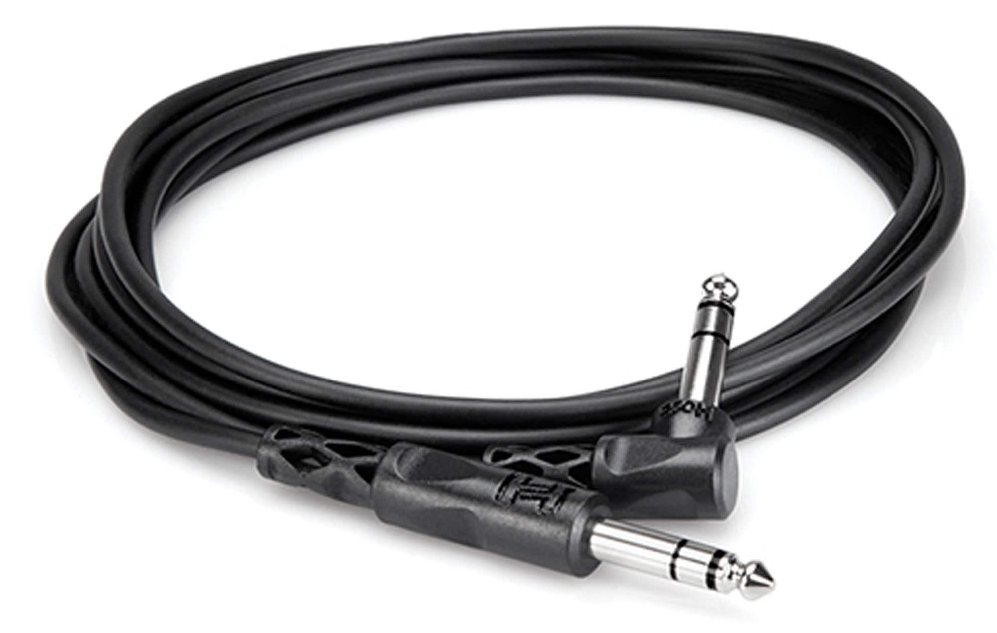 Hosa CSS105R Balanced Interconnect 1/4" TRS Right Ang 1/4" TRS 5 Ft