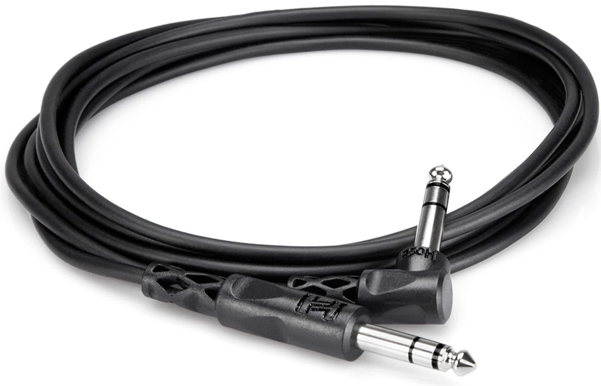 Hosa CSS-115R Balanced 1/4" TRS to Right-angle 1/4" TRS 15'