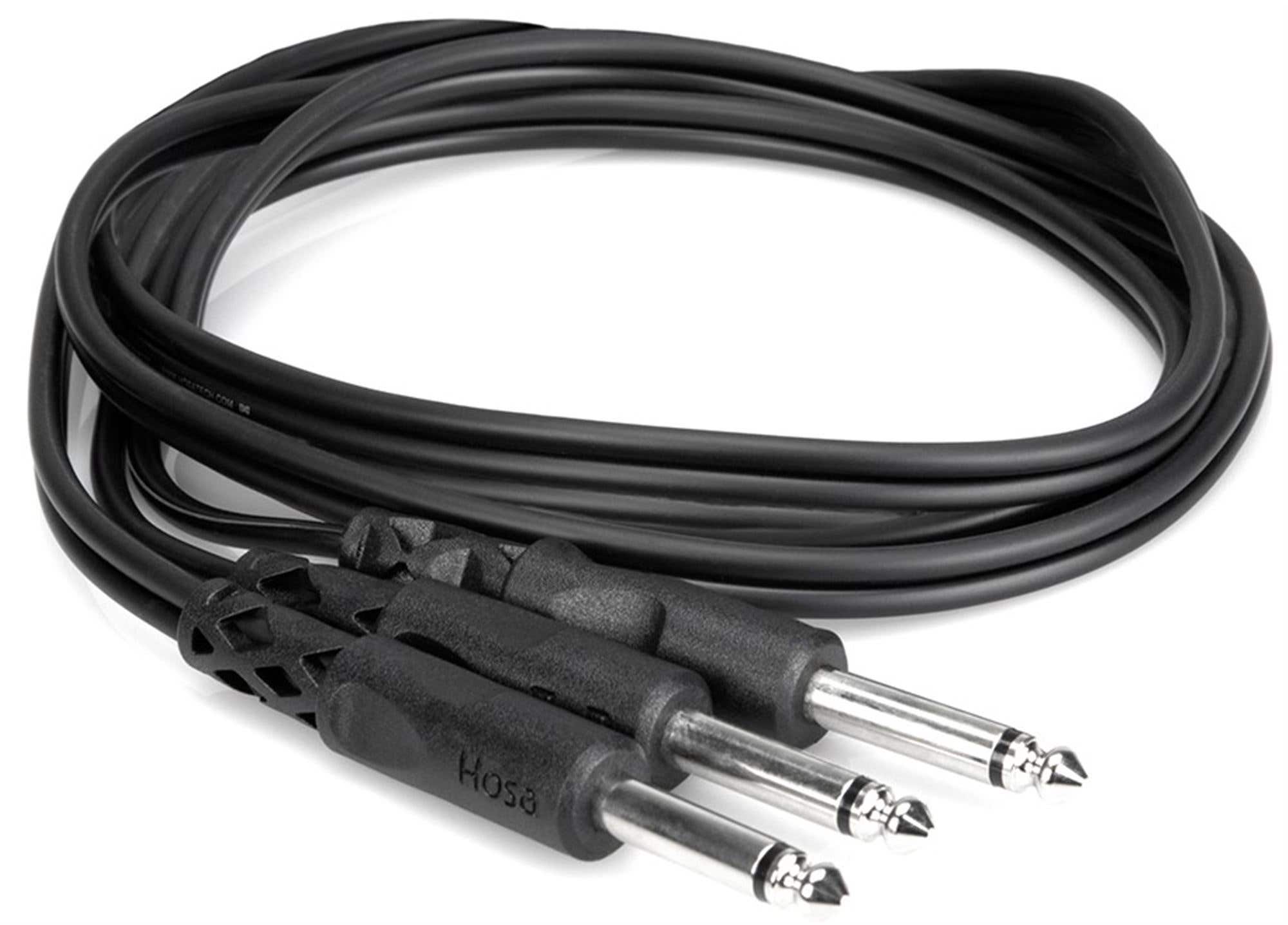 Hosa CYP-105 Y Cable 1/4" TS to Dual 1/4" TS 5'