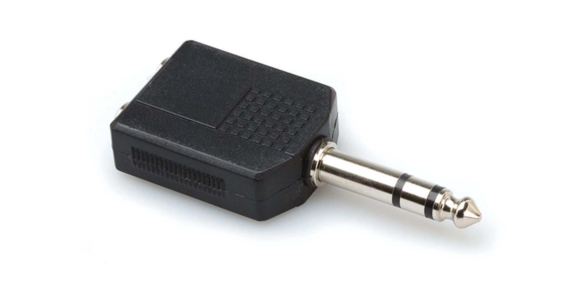 Hosa GPP359 Dual 1/4 Inch TRS Male to Dual 1/4 Inch Female Adaptor