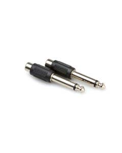 Hosa GPR101 RCA to 1/4 Inch TS Adaptors 2 In Box