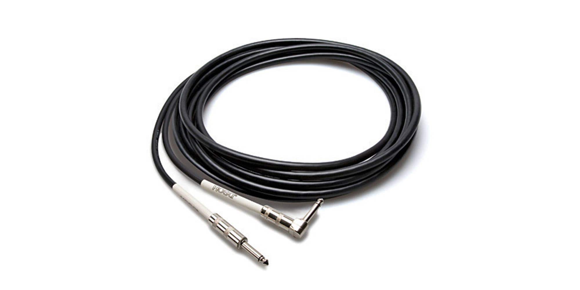 Hosa GTR205R Guitar Cable Straight 1/4" to Right Angle 1/4" 5 Foot