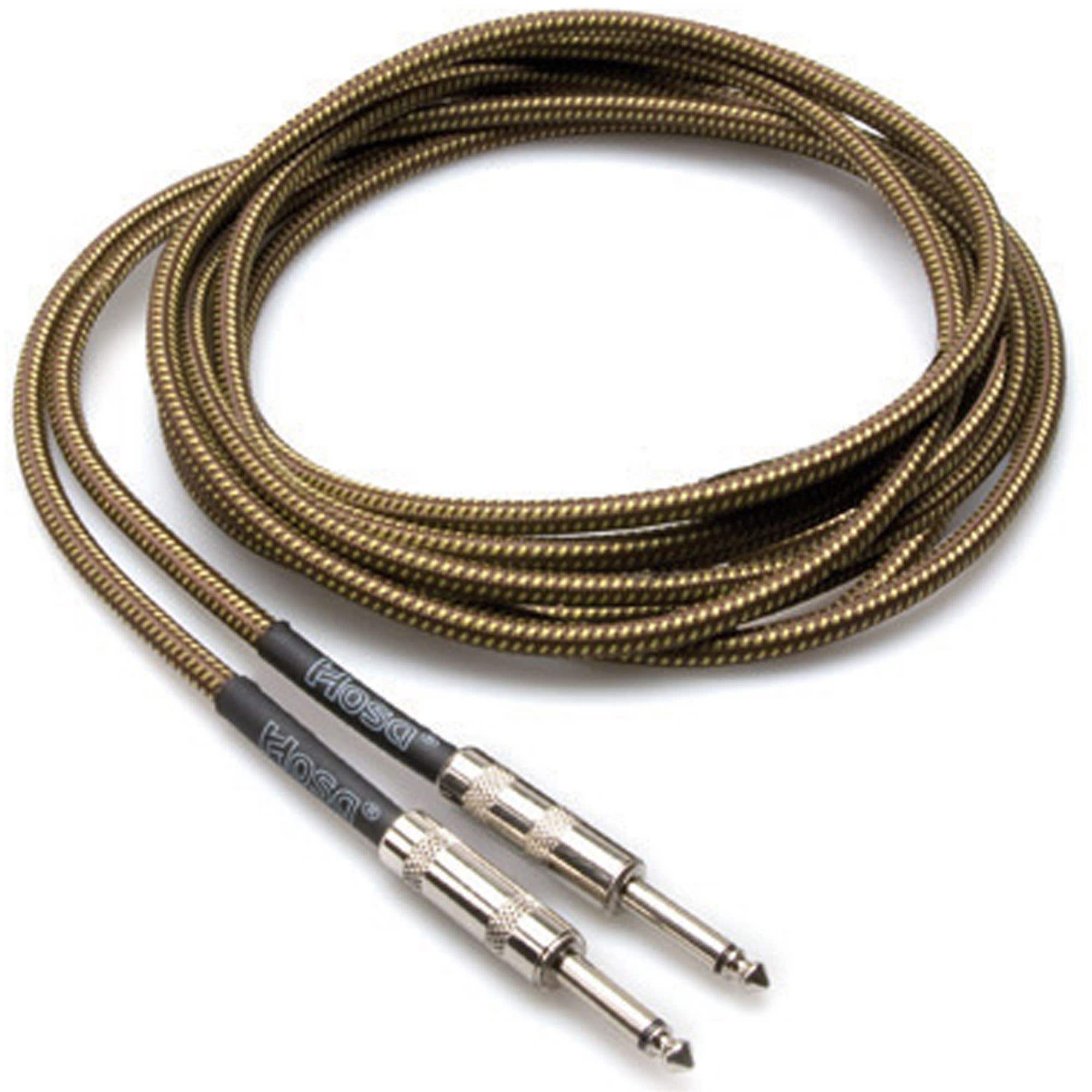 Hosa GTR518 Tweed Guitar Cable Straight 1/4 Inch to 1/4 Inch 18 Foot