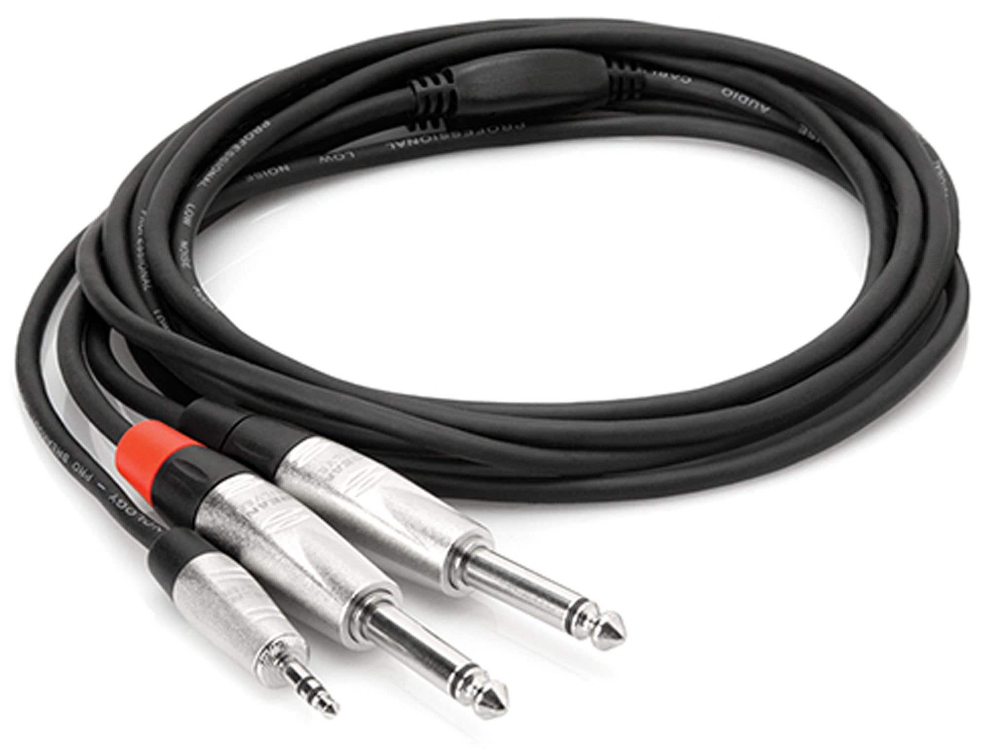 Hosa HMP006Y Pro Stereo Breakout REAN 3.5 mm TRS to Dual 1/4 In TS 6'