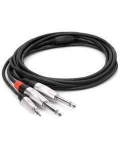 Hosa HMP006Y Pro Stereo Breakout REAN 3.5 mm TRS to Dual 1/4 In TS 6'