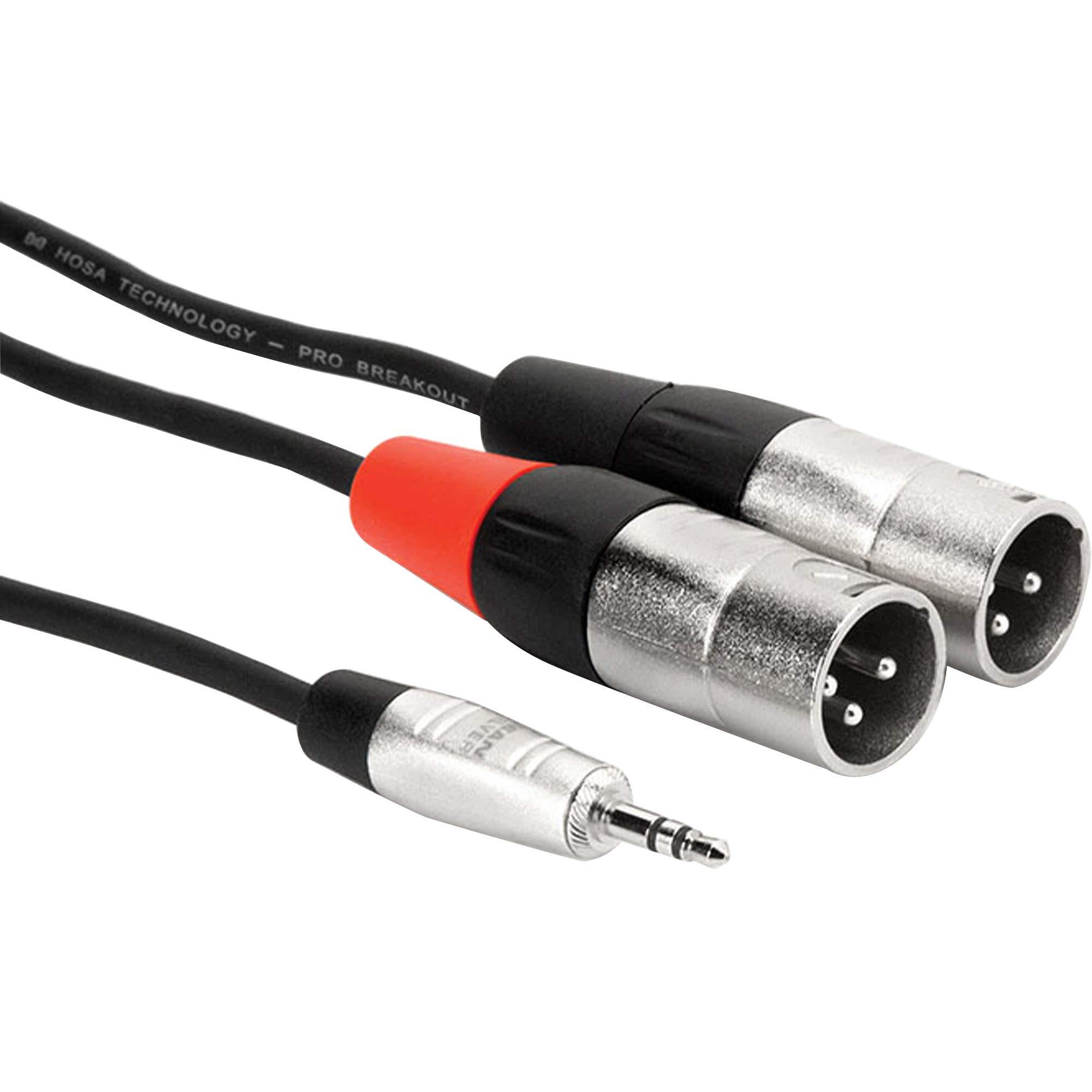Hosa HMX Pro Stereo Breakout REAN Mini 1/8" to Dual XLR Male