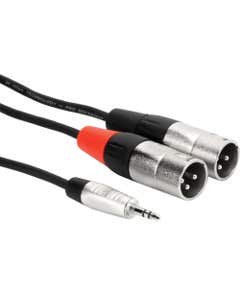 Hosa HMX Pro Stereo Breakout REAN Mini 1/8" to Dual XLR Male