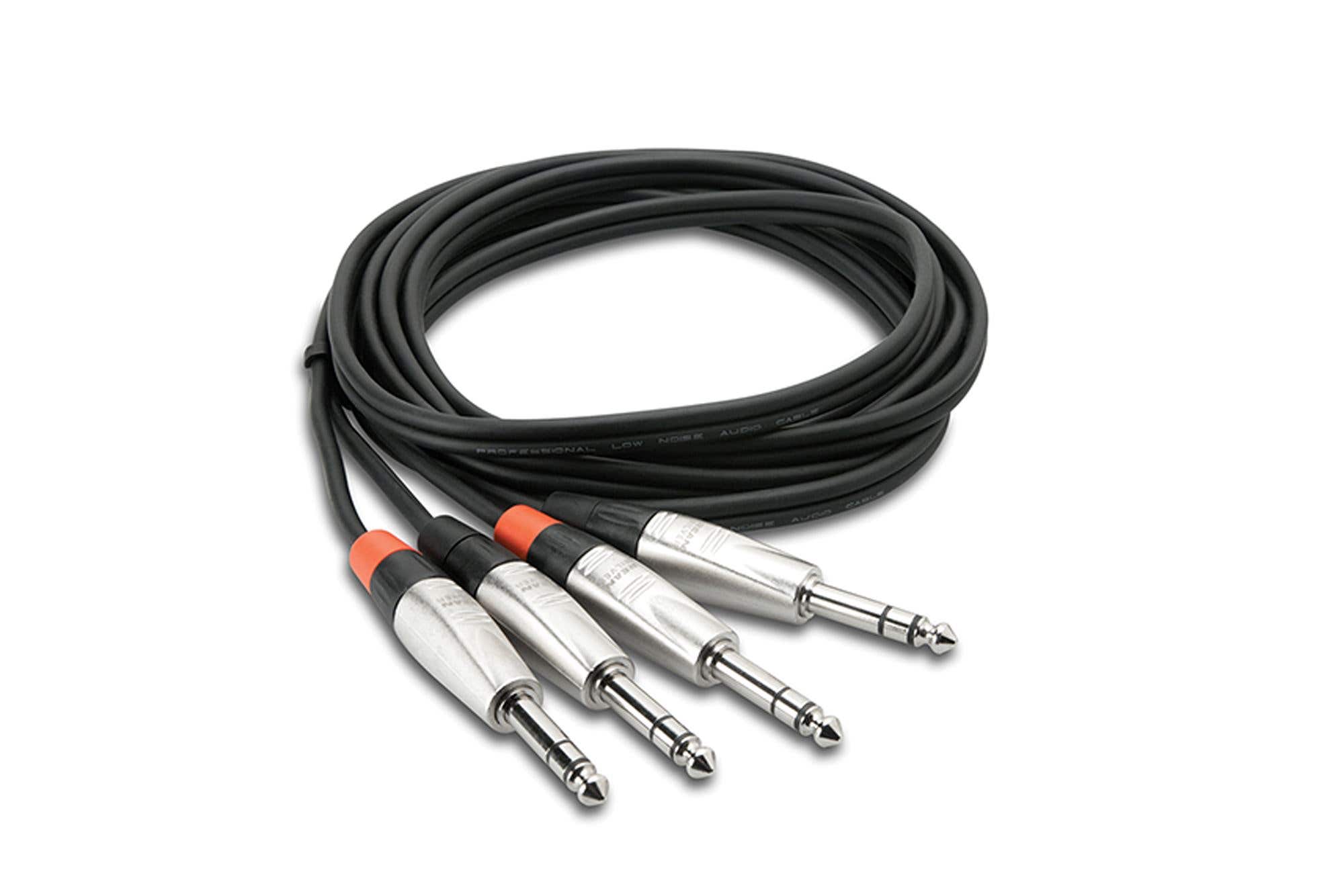 Hosa HSS-010X2 Pro Stereo Interconnect Dual REAN 1/4" TRS