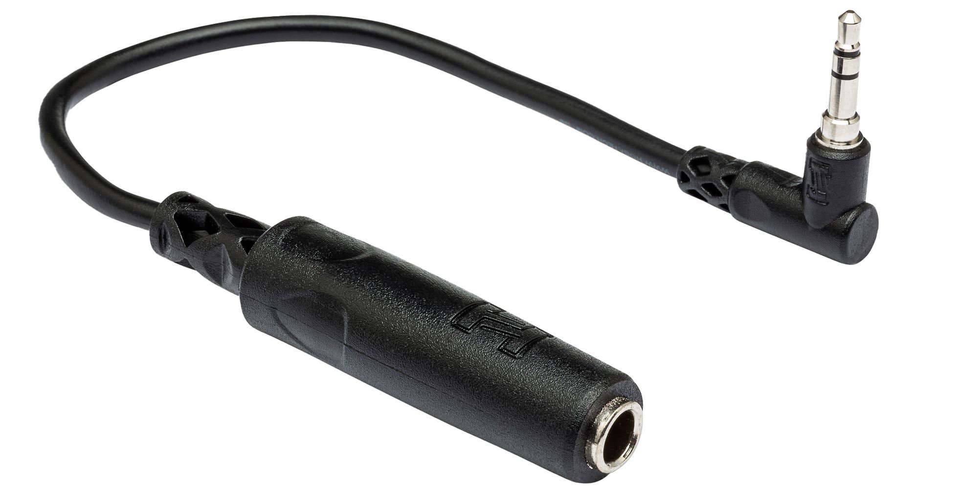 Hosa MHE100.5 Headphone Adaptor 1/4 Inch TRS to Right Angle 3.5 mm