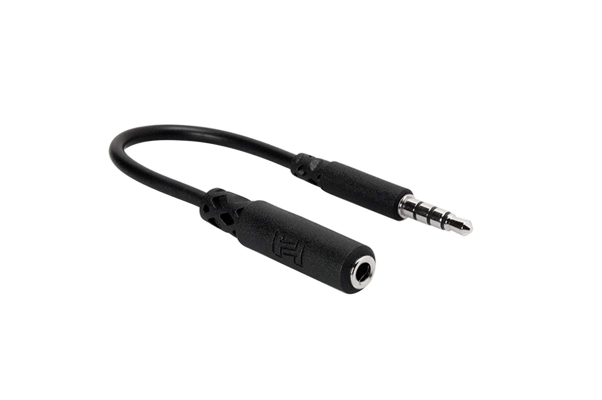 Hosa MHE158 Headphone Adaptor 3.5 mm TRRS to Slim 3.5 mm TRRS