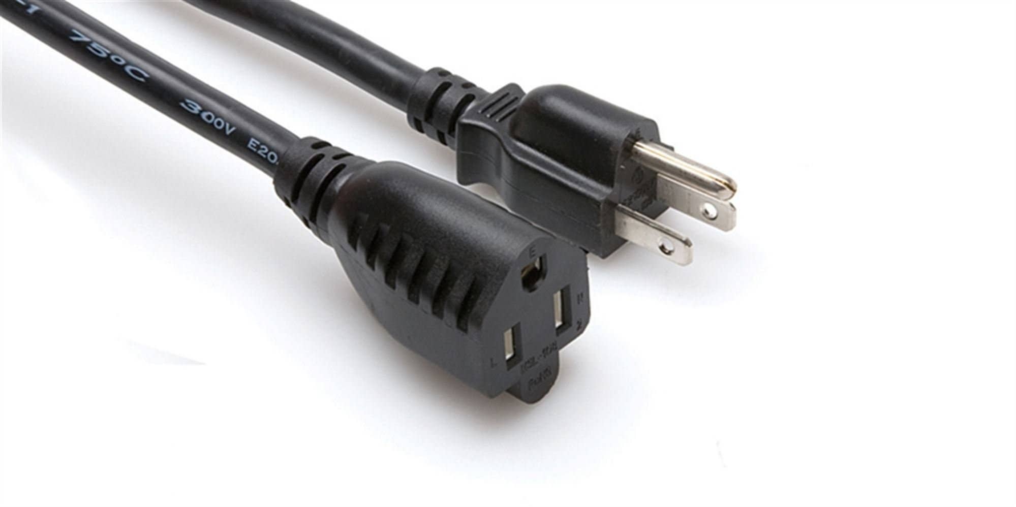 Hosa PWX425 Power Extension Cord NEMA 515R to NEMA 515P 25 Foot
