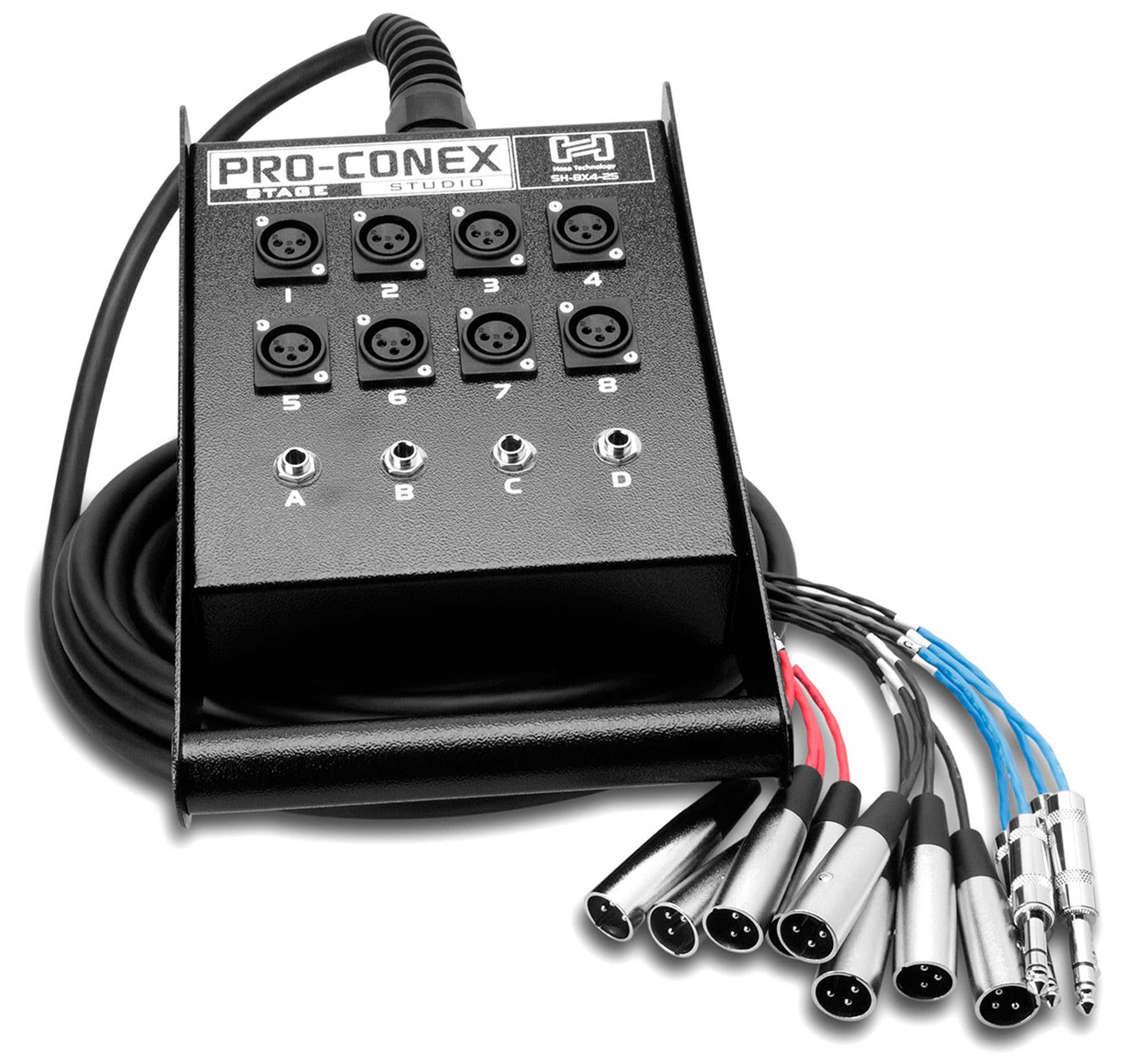 Hosa SH-8X4-25 Pro-Conex Stage Box Snake XLR x 1/4" TRS