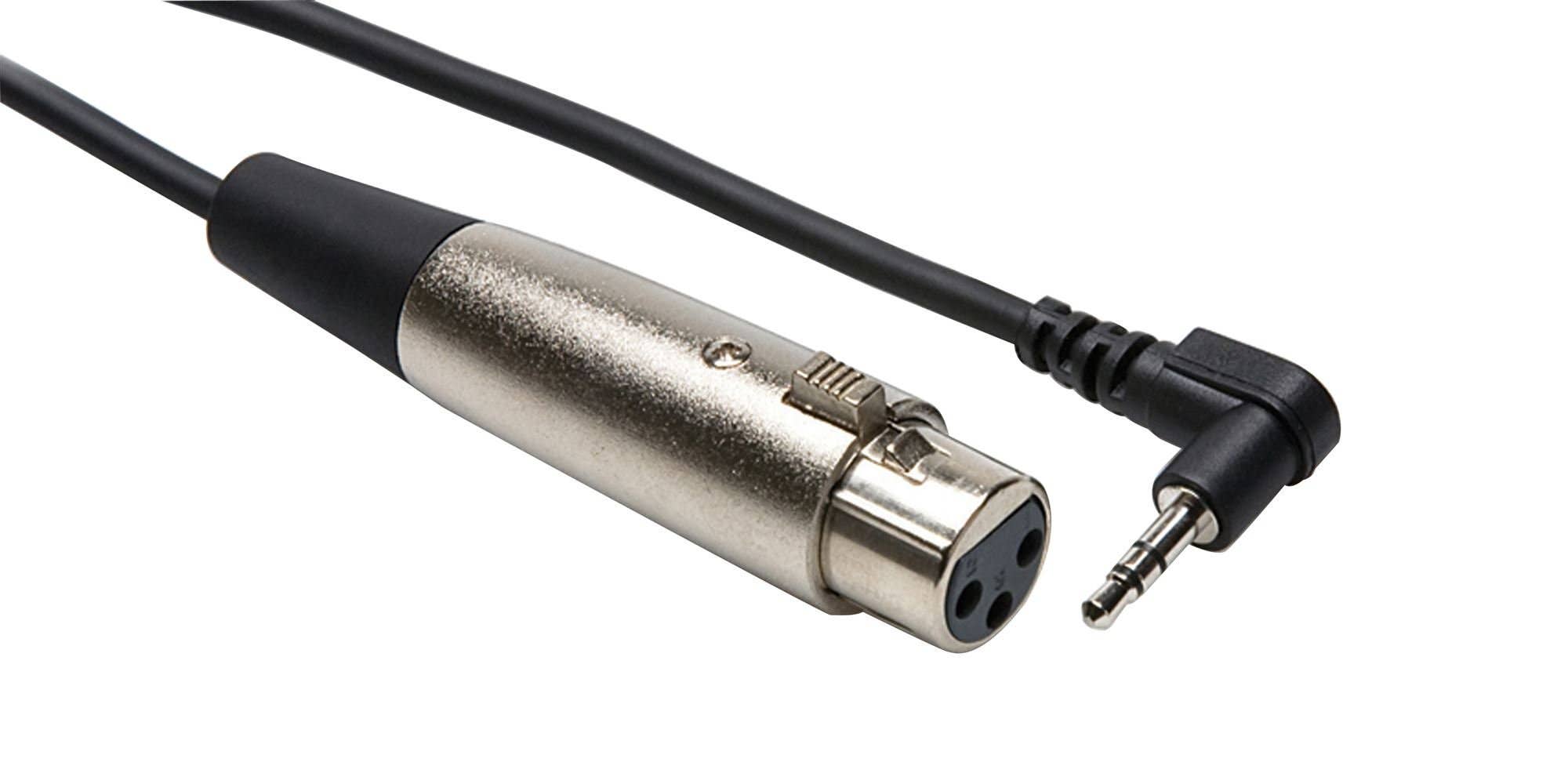 Hosa XVM Camcorder Microphone Cable XLR3F to Right Angle 3.5mm TRS