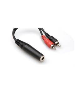 Hosa Stereo Breakout 1/4 in TRSF to Dual RCA