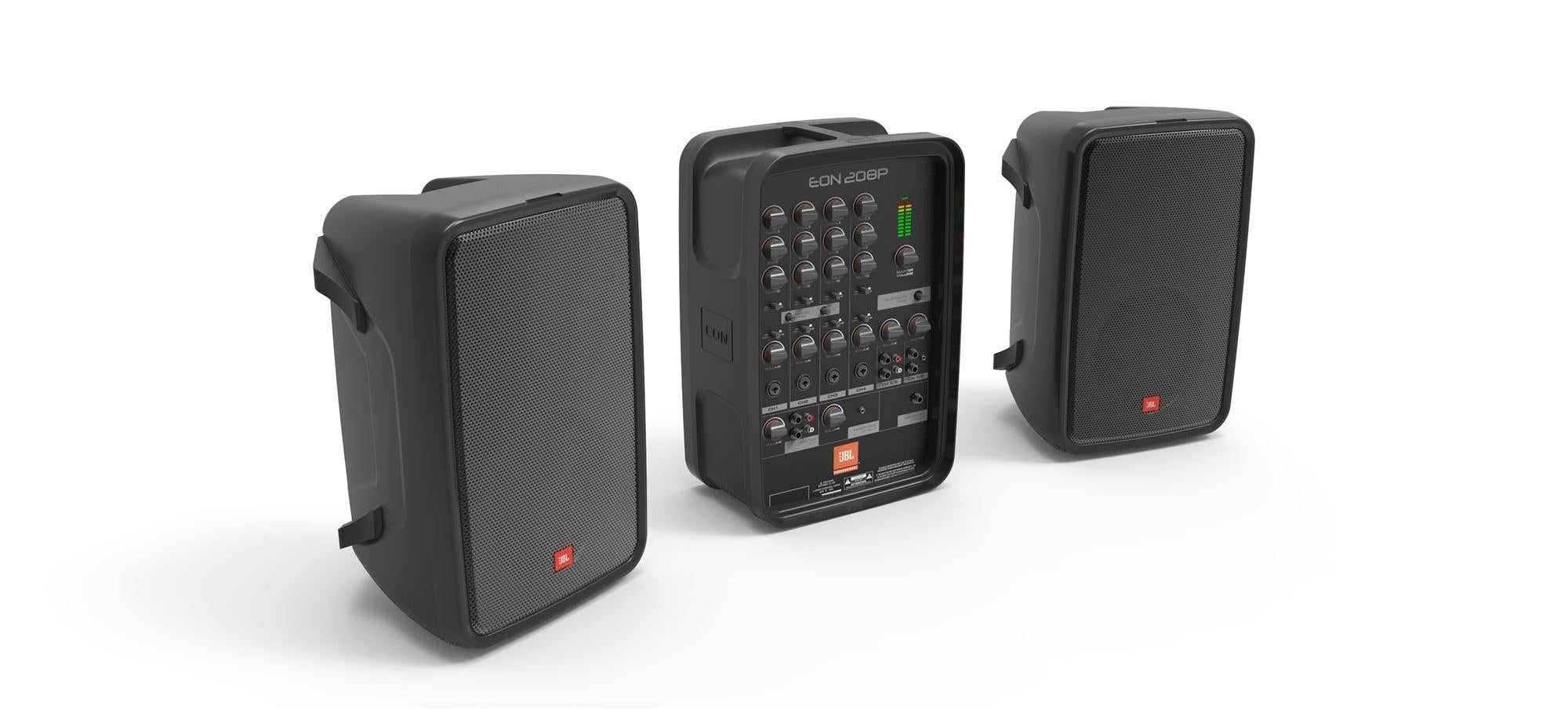 JBL EON208P Portable 8" 2-Way PA With 8-channel 300 Watt Powered Mixer