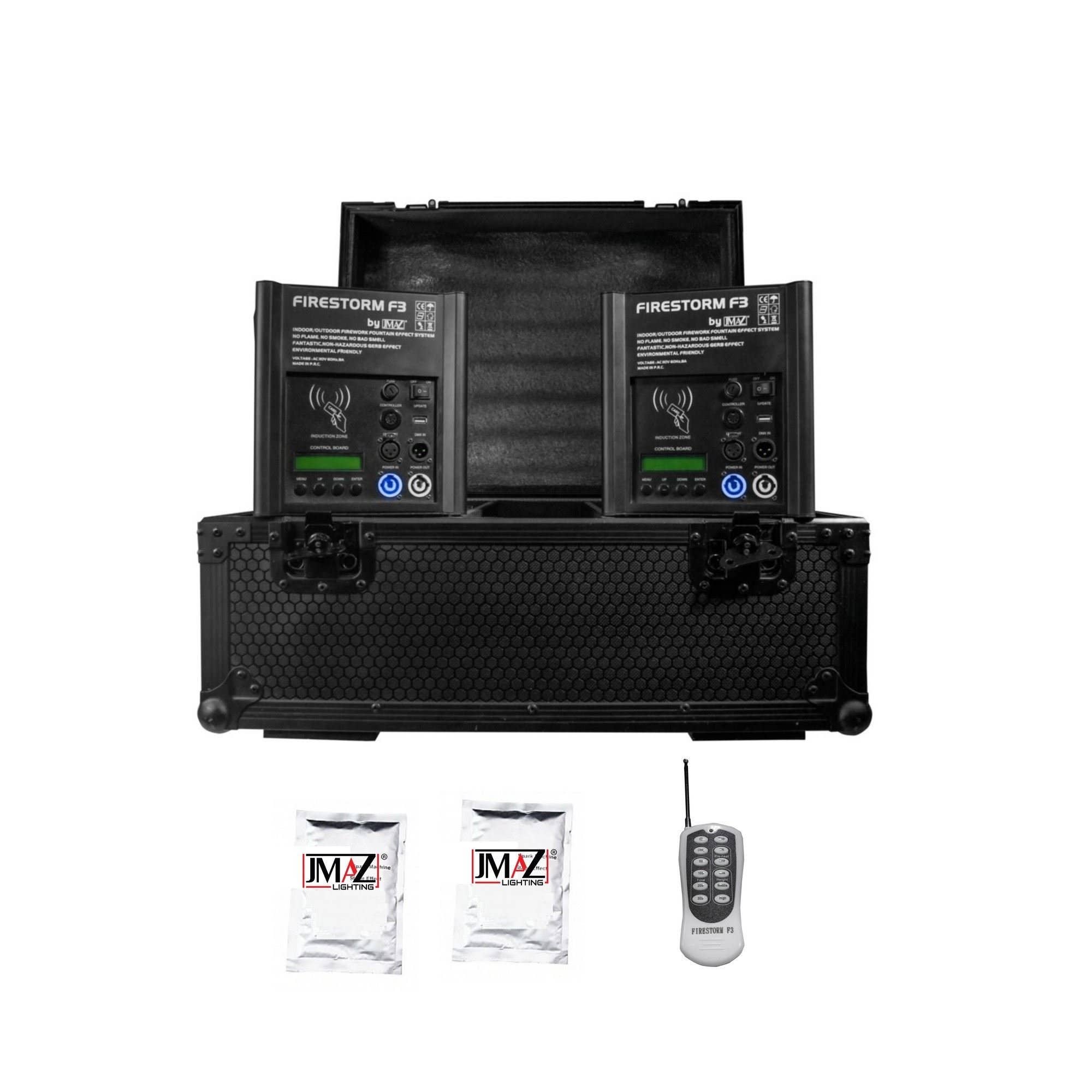 JMAZ Firestorm F3 Cold Spark Effect 2 Unit Package Black or Chrome