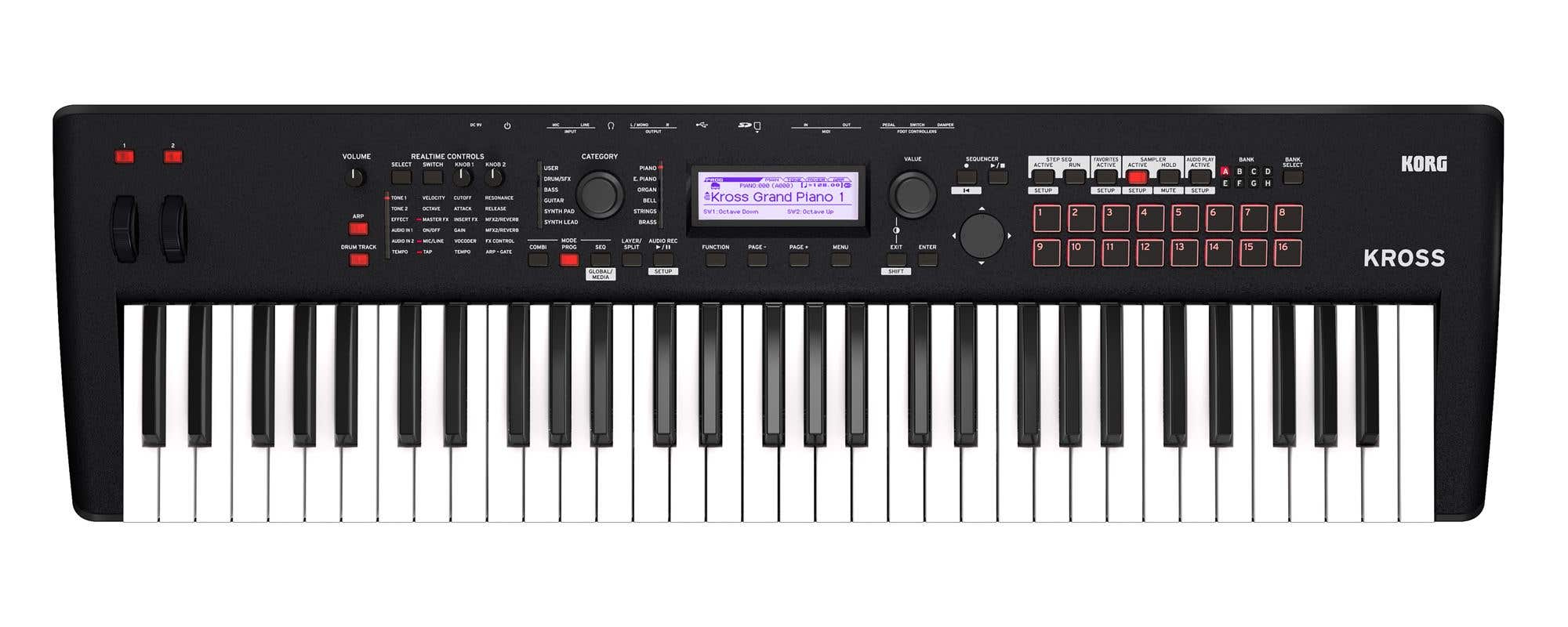 Korg KROSS 2-61-MB 61-Key Synthesizer Workstation in Black