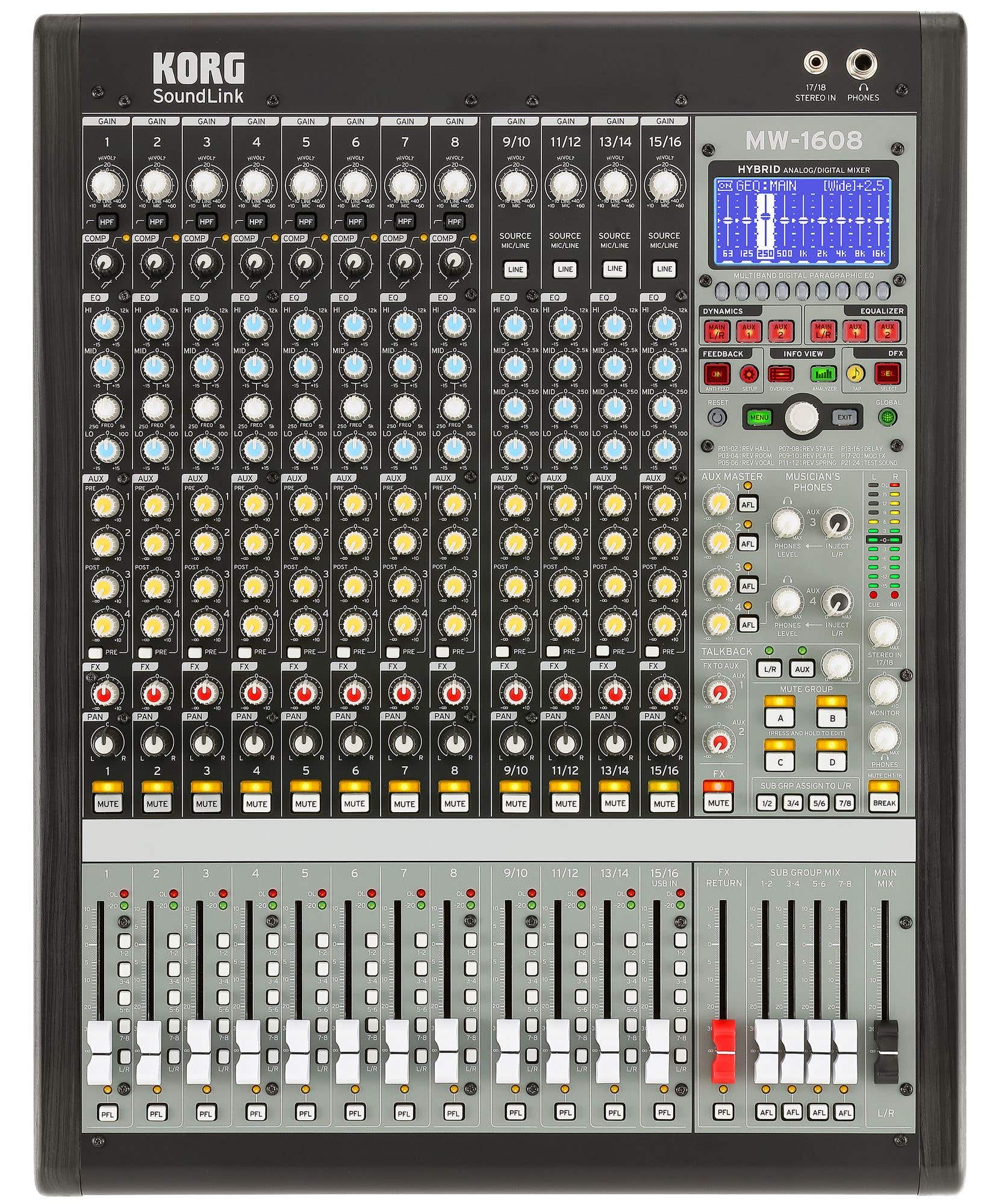 Korg Soundlink MW1608BK 16-Channel 8-Bus Channel Mixer