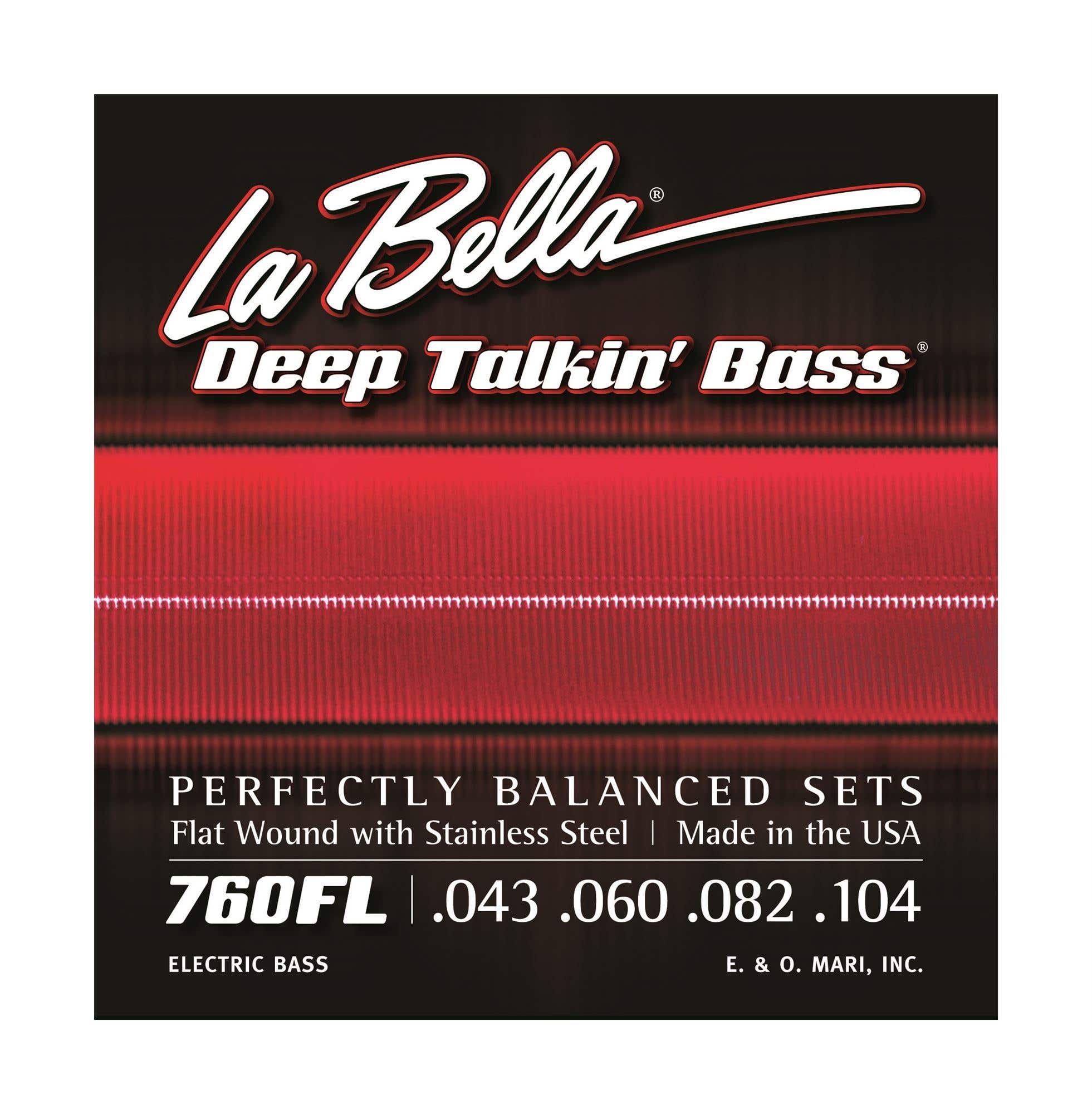 La Bella 760FL Deep Talkin' Bass Guitar Strings Flat Wound Light