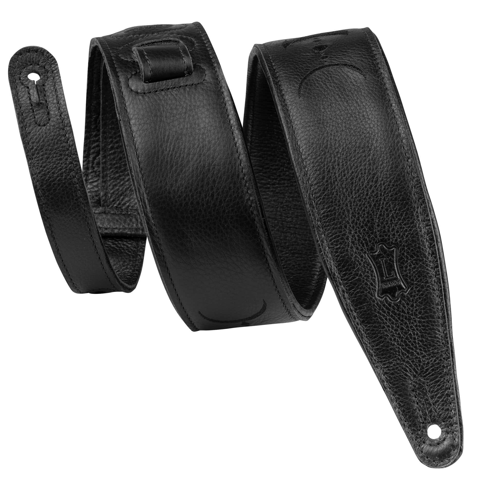 Levys MG317MP-BLK-BLK Black Garment Leather Strap