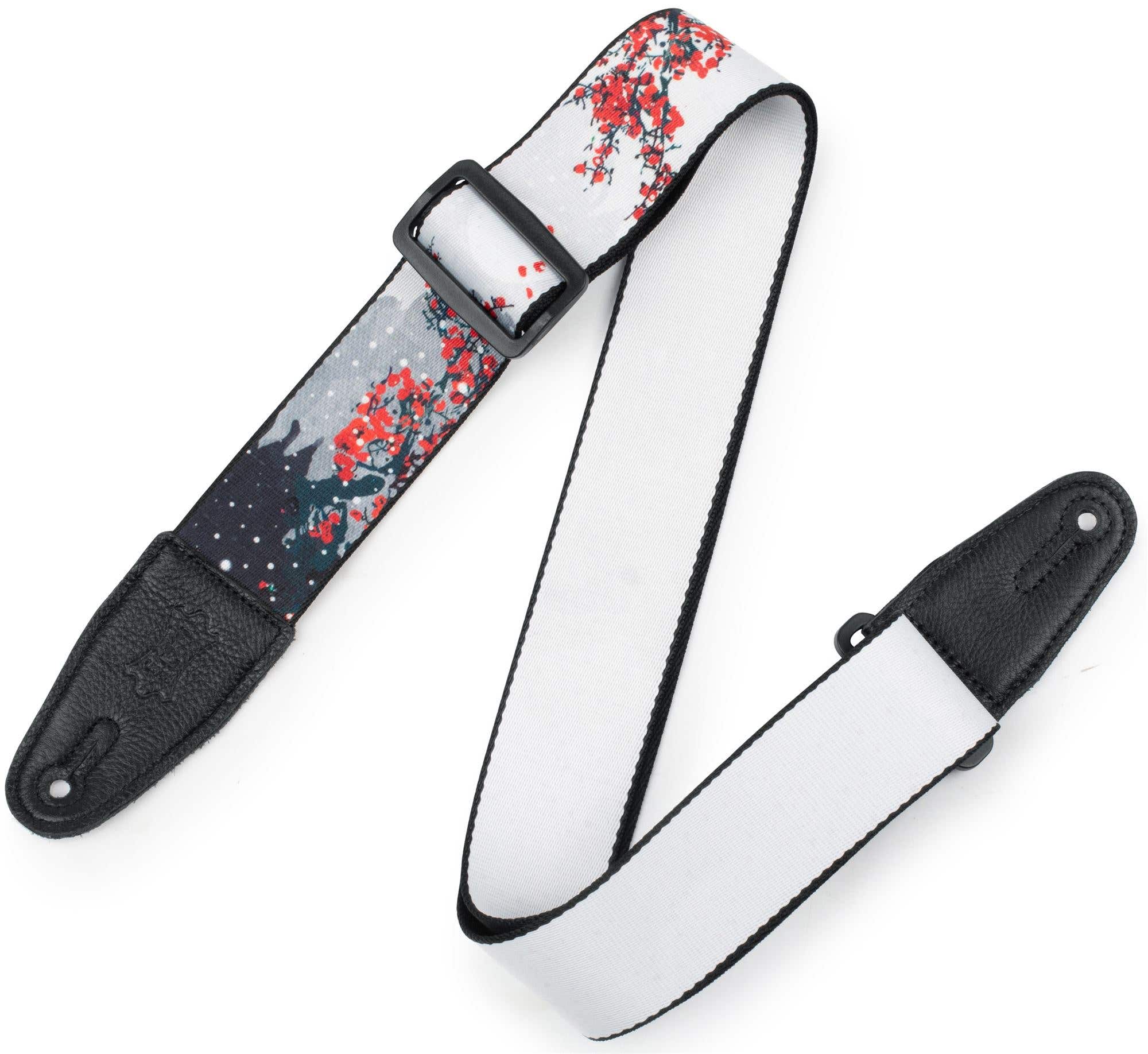 Levy's MPD2-116 Polyester Guitar Strap Cherry Blossoms and Snow