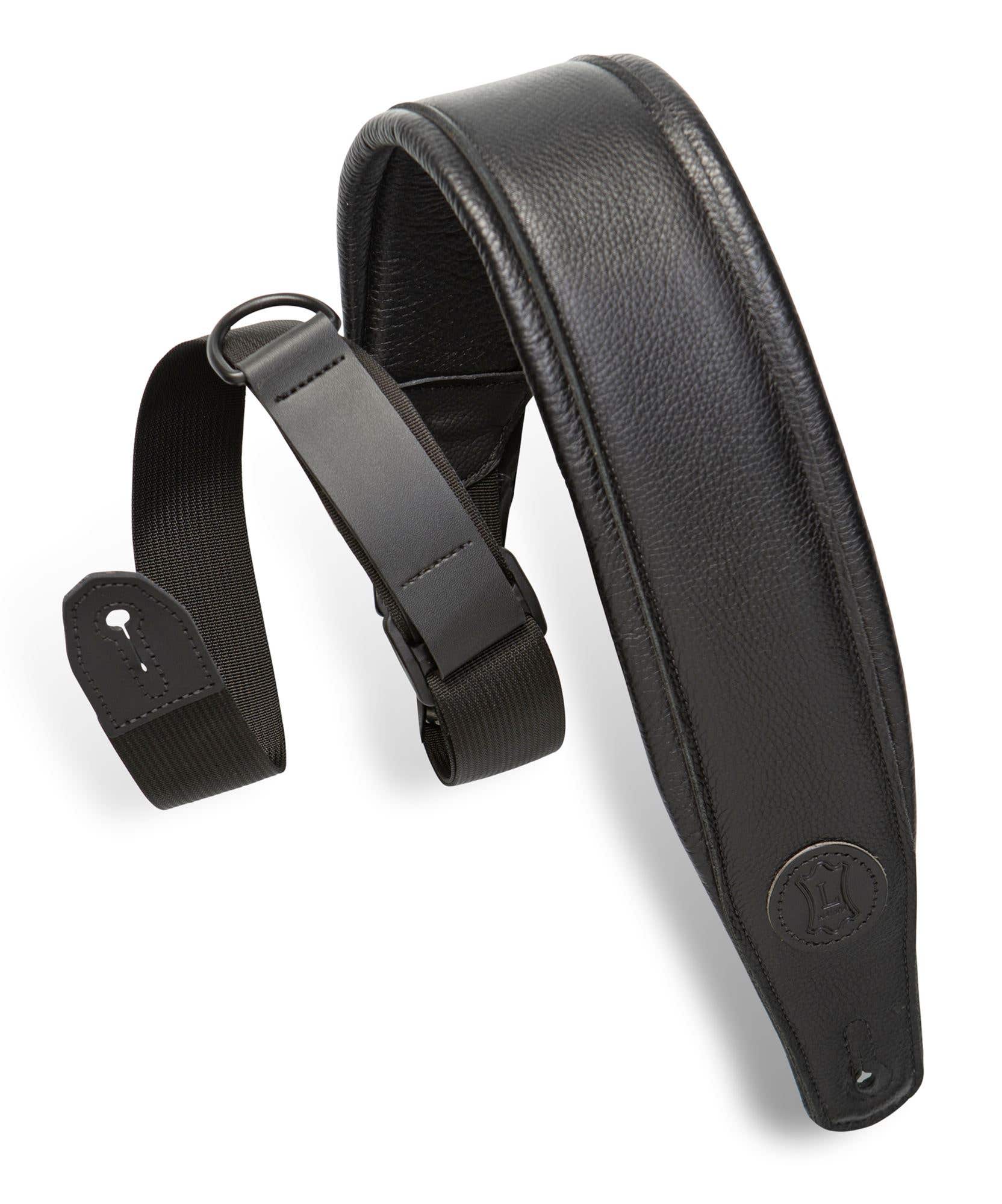 Levy's MRHGP-BLK Right Height Padded Leather Guitar Strap