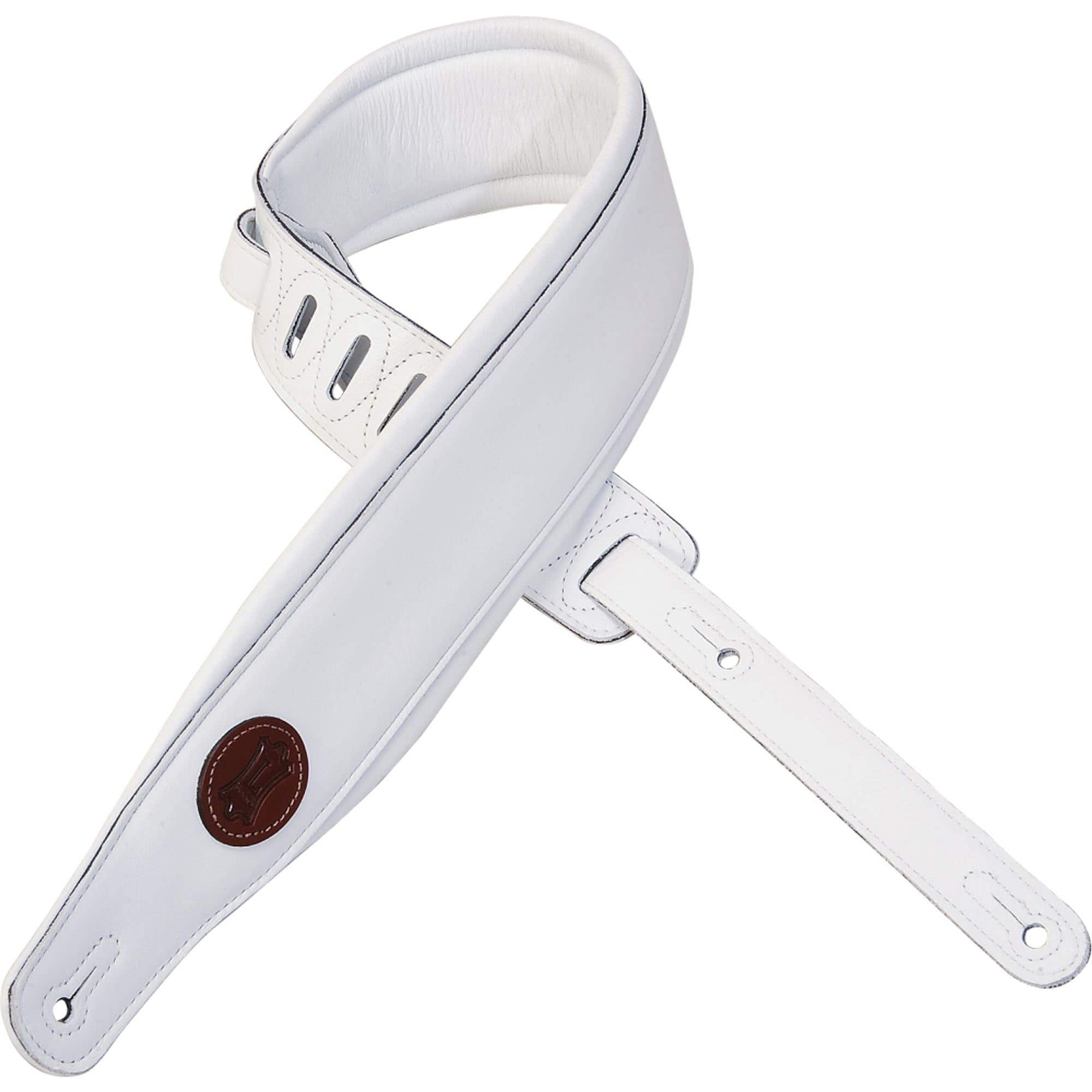 Levy's MSS2-WHT Garment Leather Guitar Strap 3" White