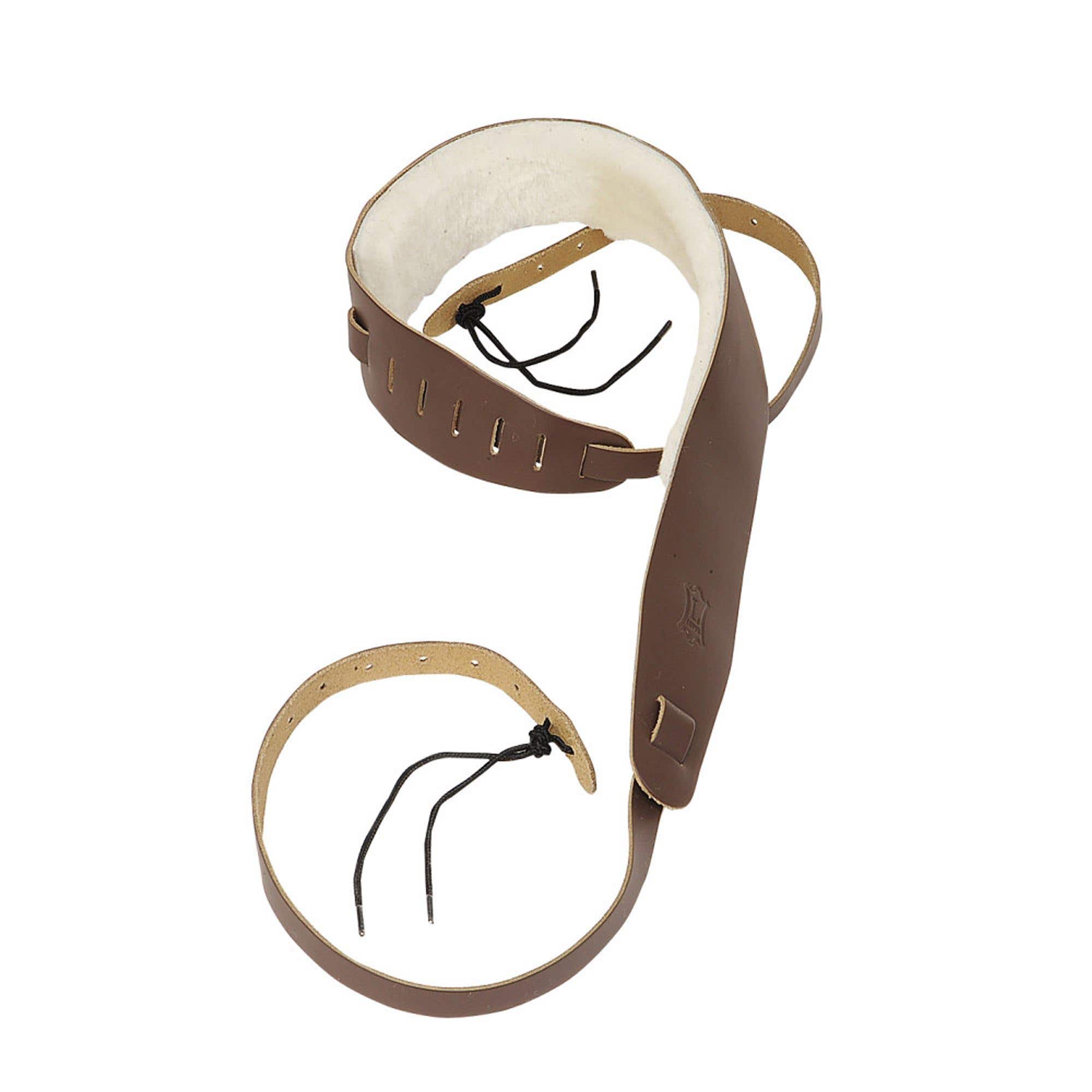 Levy's PM14-BRN Leather Banjo Strap Brown