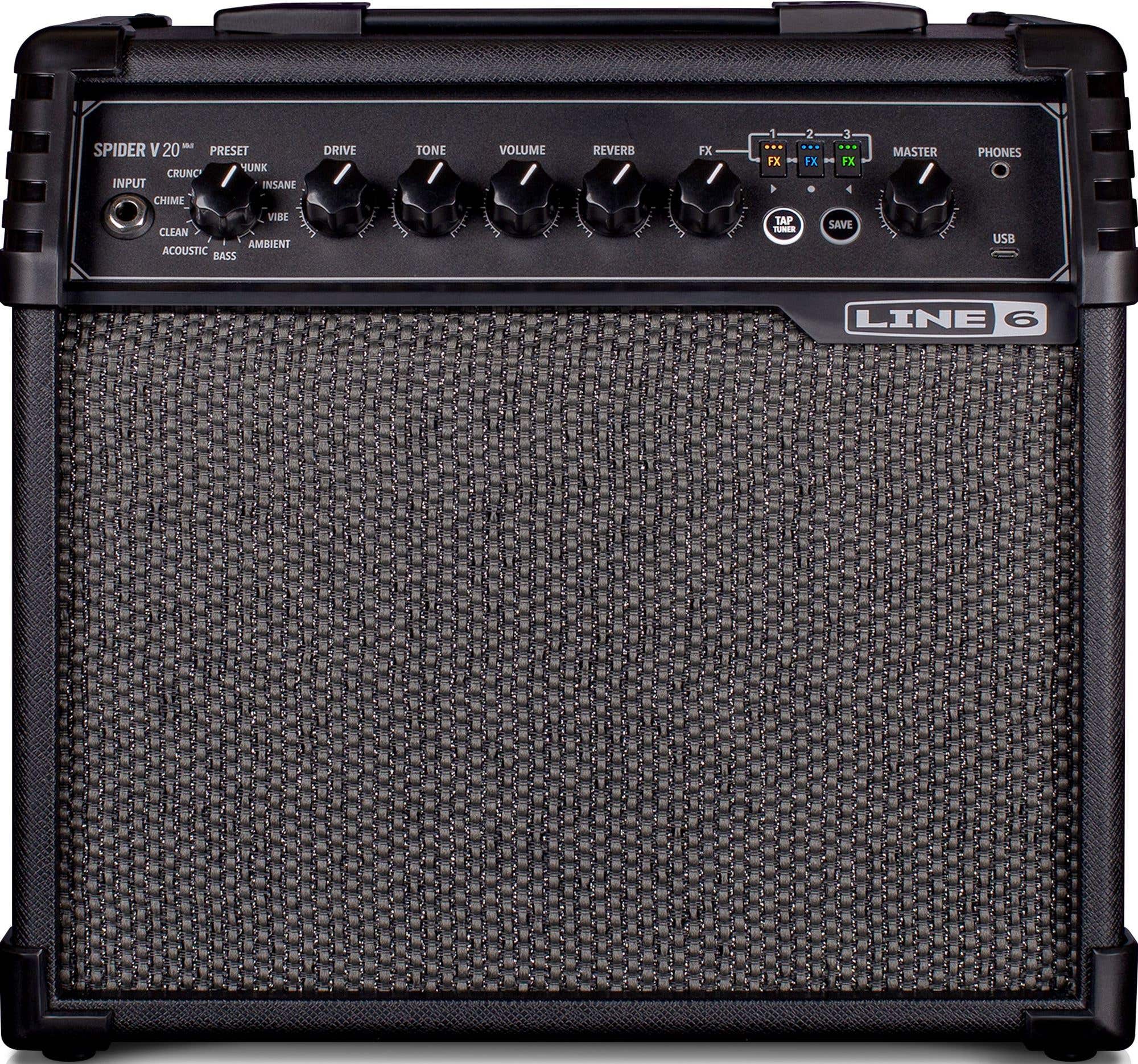 Line 6 Spider V20 MkII Electric Guitar Combo Amplifier 1x8 20 Watts