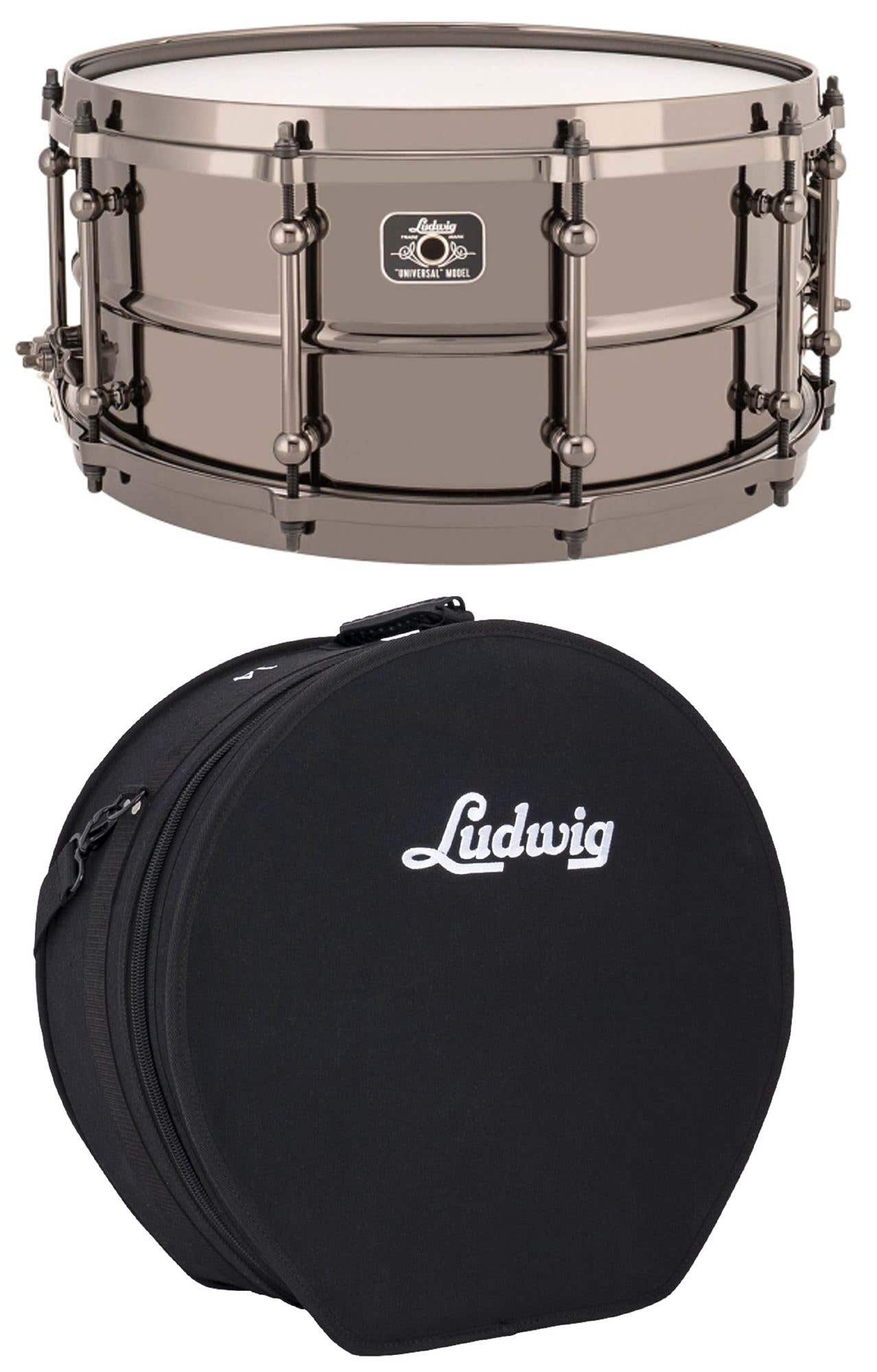 Ludwig Universal 6.5x14 Black Nickel Over Brass Shell Snare Drum