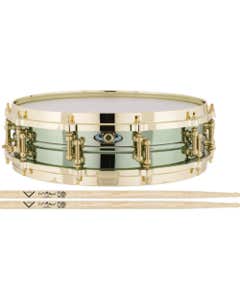 Ludwig Carl Palmer 3.7x14 Venus Snare with Vater 50th ELP Drum Sticks
