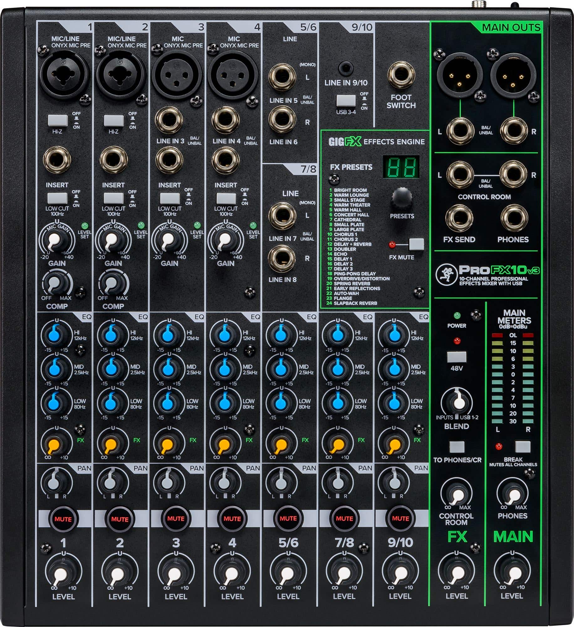 Mackie ProFX10v3 10 Channel Professional USB Mixer with Effects