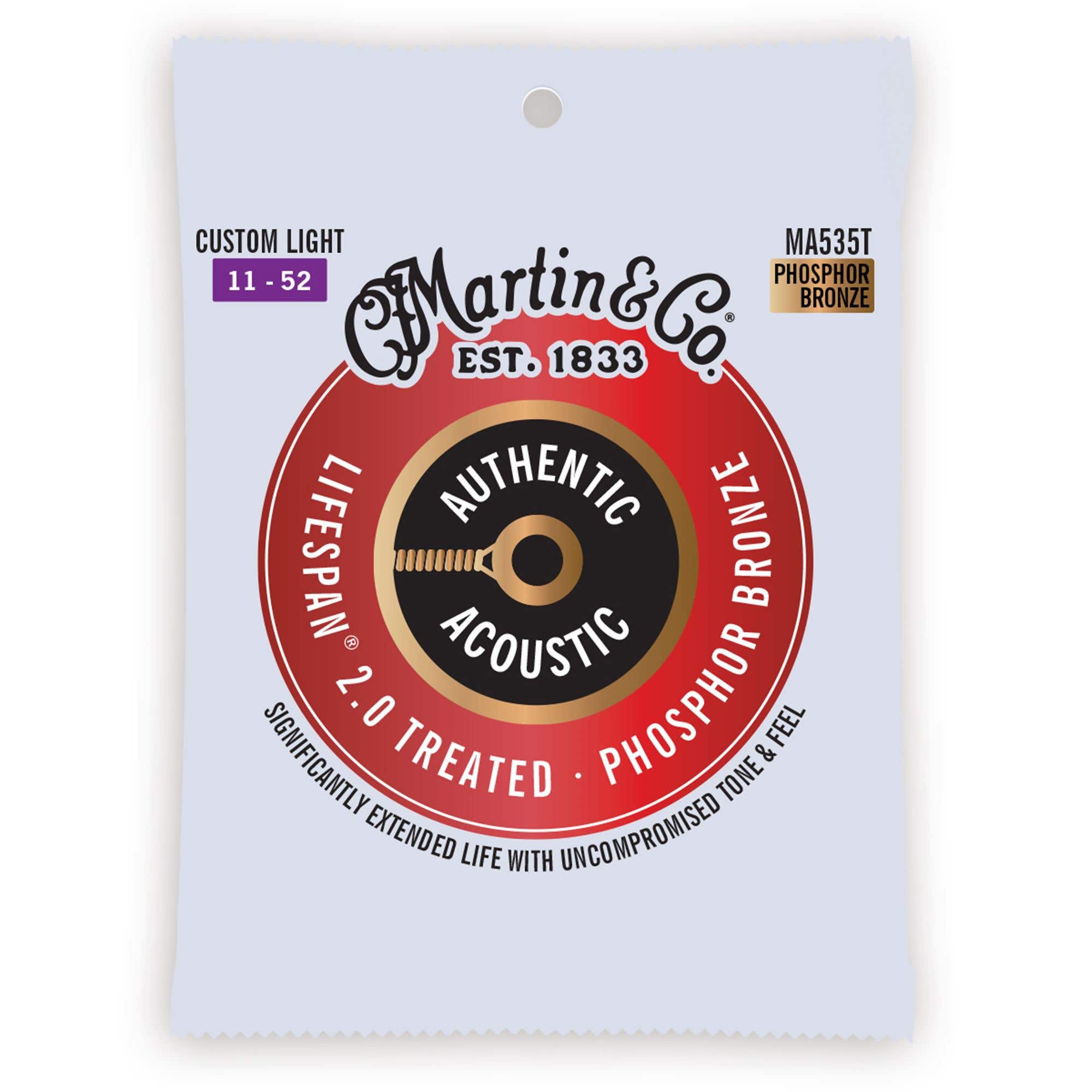 Martin Authentic Acoustic Lifespan 2.0 92/8 Phosphor Bronze Strings