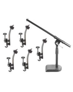 On Stage Drum Set Microphone Stand and Drum Clip Package