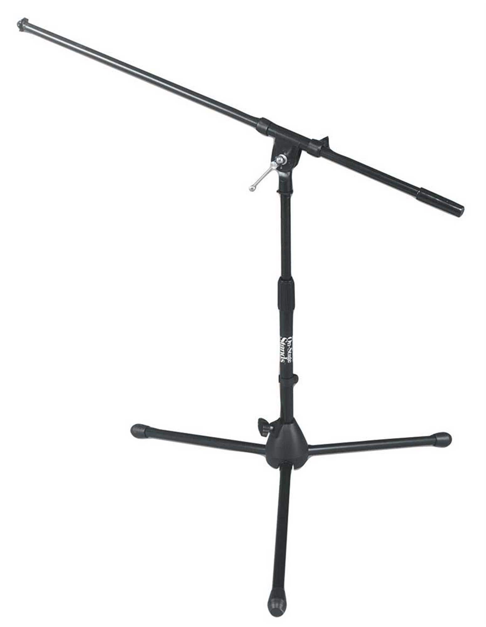 On Stage MS7411B Short Black Tripod Boom Microphone Stand