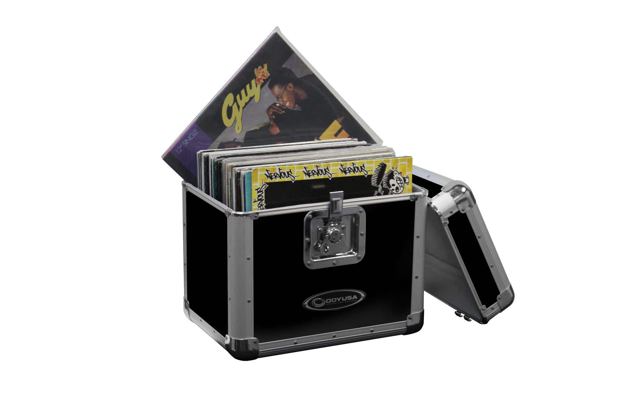 Odyssey Krom KLP2BLK Stacking Lid LP Vinyl Record Case