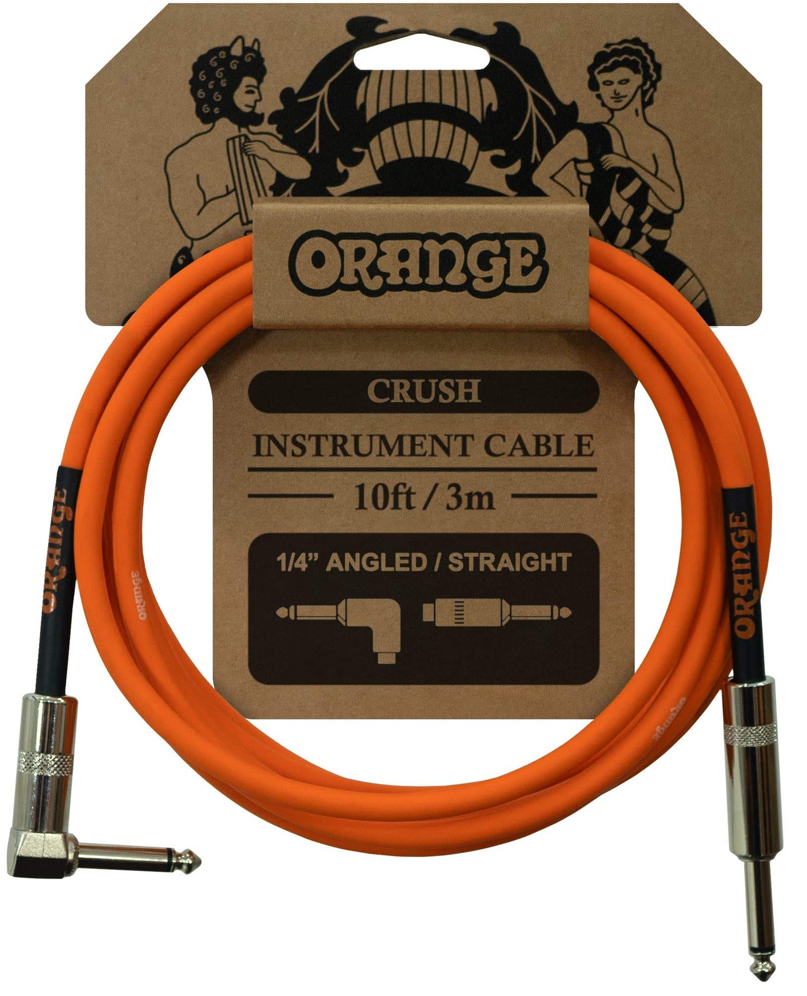 Orange Crush Instrument Cable 1/4" Straight to Angle